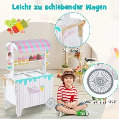 Inghetata jucarie si camion cu 2 roti mari 65 x 31 x 87 cm