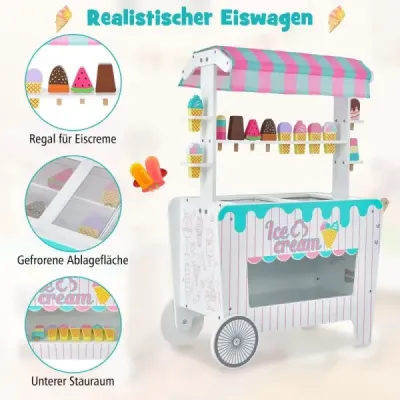 Inghetata jucarie si camion cu 2 roti mari 65 x 31 x 87 cm