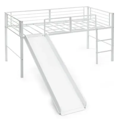 Pat de mare cadru pat cu rugina slat & protecție rap 198 x 96 x 109 cm Alb