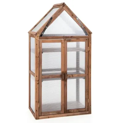 Portabil 3 etaje mini-umed casă din lemn cu rafturi detașabile Transparent