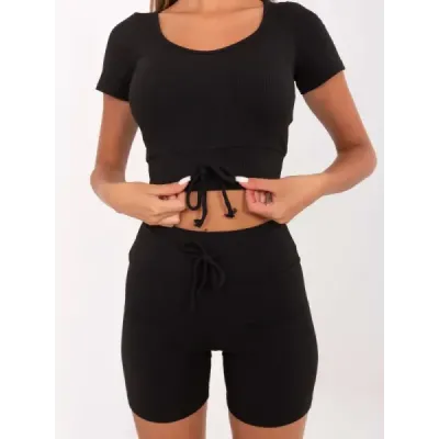 Trei piese de sex feminin negru de bază (774)