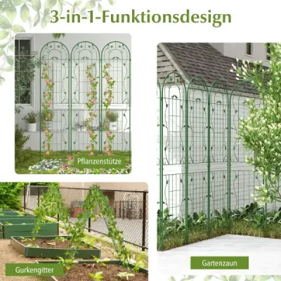 2 Set Metal Grilă pentru conectarea gard Decorative Garden Freestanding Ranking Aid Green