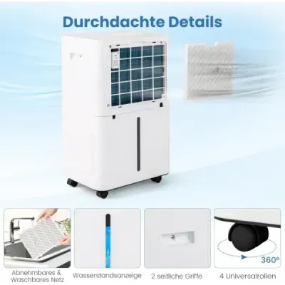 25,5 l/zi Dezumidificator de aer Dezumidificator electric Cameră dezumidificator pentru 25m2 camere