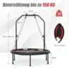 φ101cm Fitmess Trampoline Mini Trampoline cu inaltime reglabila maner &amp; 2 benzi de rezistenta Red