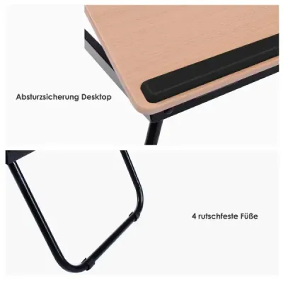 Masa de lucru Laptop Tabela Notebook Masa pat Masa pat Masa pliabila Lapdecks Negru
