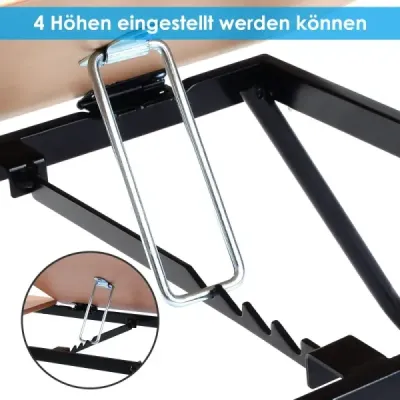 Masa de lucru Laptop Tabela Notebook Masa pat Masa pat Masa pliabila Lapdecks Negru