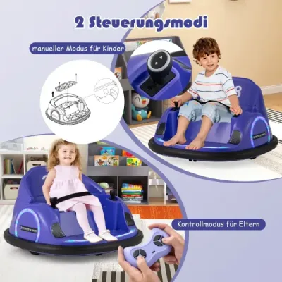 Kit auto pentru copii Bumper masina electrica cu lumini LED intermitent violet