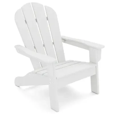 Scaun Adirondack din PEÎD cu spate ergonomic Scaun Adirondack alb