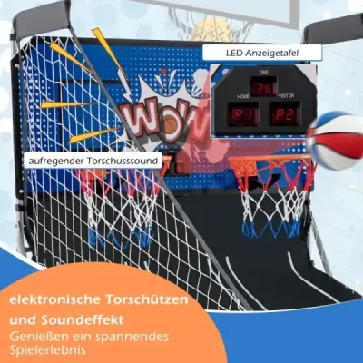 8 în 1 Masina de baschet Foldable electric coș de baschet stand de fotografiere mașină albastru
