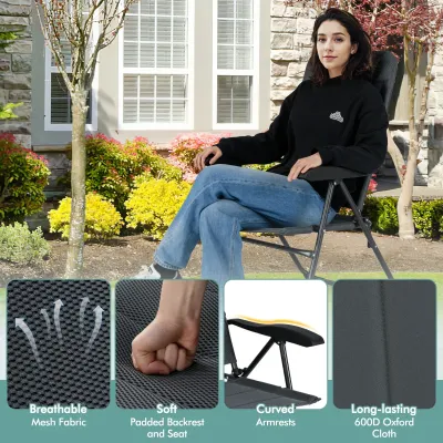 Set 2 scaune de gradina cu 7x reglabil backrest scaune pliabile balcon scaune gri