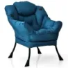 fotoliu capitonat cu brate si buzunar lateral Relaxeaza scaunul Lounge scaun TV scaun albastru Navy