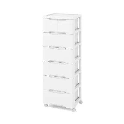 Cabinet de depozitare verticală Dreser cu 7 sertare alb