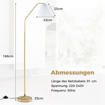 Lampă de podea Camera de zi 168cm Lampă E27 cu cap de aur reglabil