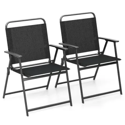 2 scaune de gradina pliabile scaune balcon pliabile cu brate negre