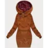 Tricou lung pentru femei caramel (AMG-738/1)