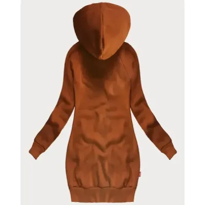 Tricou lung pentru femei caramel (AMG-738/1)