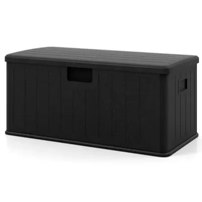 Grădină 378 L Cutie cu capac închis cutie de stocare impermeabilă negru