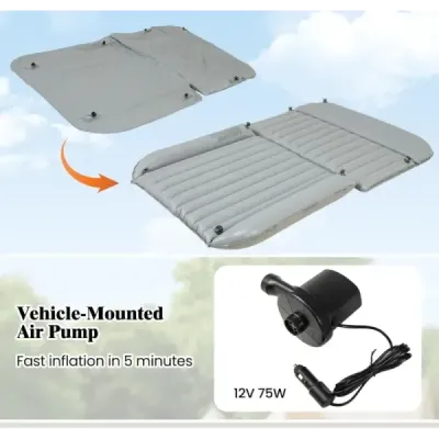 Saltea auto 190 x 130 cm Saltea cu aer SUV dublu-lateral gonflabil cu pompa de aer gri