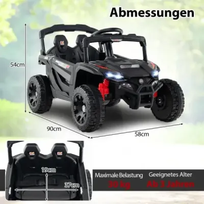 Copii 12V masina electrica cu telecomanda electrica UTV Camion Copii auto copii Negru auto