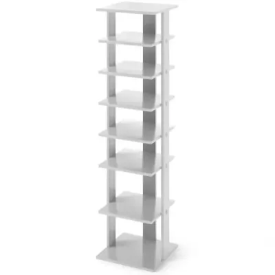 Înălţime reglabilă 8 Stufiger Shoe Stand din lemn spațiu de economisire pantofi gri