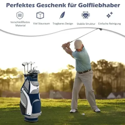 Ușor și portabil Geanta de golf cu 14 Full Lungime Marina + gri
