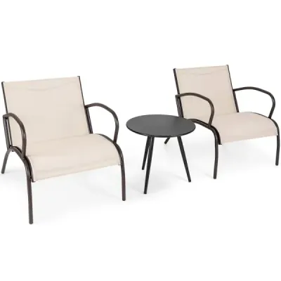 3-TLG. Set balcon cu 2 scaune si masa mobilier Balcon cu scaun larg