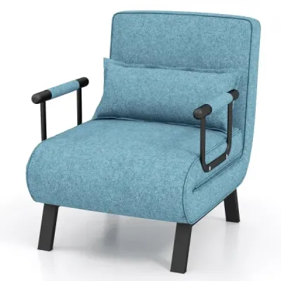 canapea extensibil pat triplu pliabil scaun de dormit cu 6 viteze reglabil backrest turcoaz
