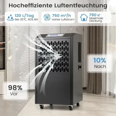 118L/T Uscator electric de constructii cu furtun de scurgere & cronometru Dezumidificator de aer comercial Negru