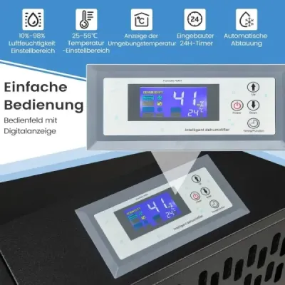 118L/T Uscator electric de constructii cu furtun de scurgere & cronometru Dezumidificator de aer comercial Negru