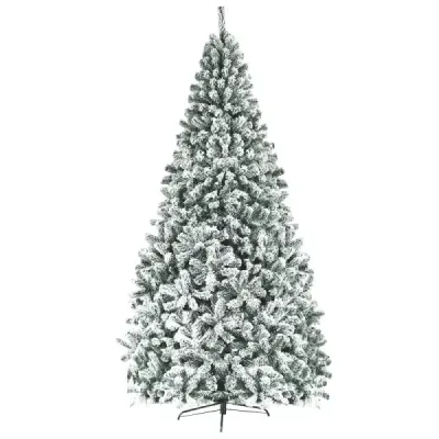 270 cm Brad artificial de Craciun cu suport de zapada si metal si ace din PVC Tannenbaum