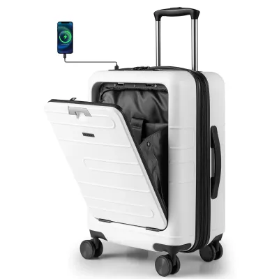Extindere caz de călătorie lumina PC caz hard shell 20 inch avion sac cu role potrivite White