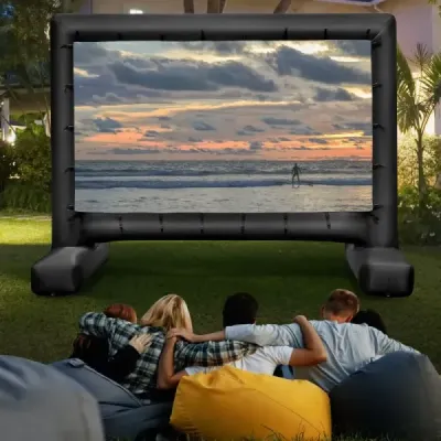 116 Inch gonflabil Beamer Canvas cu Blower & Ground Spokes 16:9 4K HD Dublu Sided Proiecție ecran