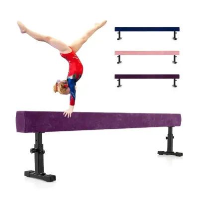 Grindă reglabilă suspendată 226 cm Grindă de gimnastică înaltă şi joasă cu 3 înălţimi violet