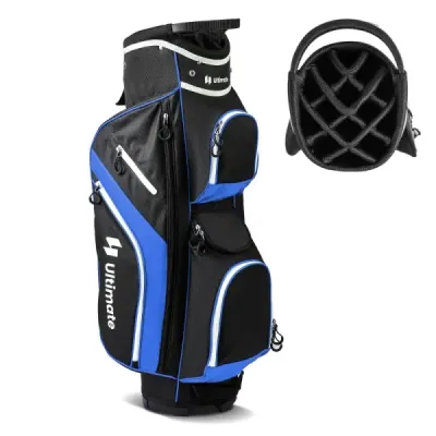 Coș de golf portabil sac cu 14 el divizare & capota de ploaie Golf sac de golf Light sac de golf albastru