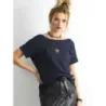 T-shirt de bază cu clivaj spate Simțiți-vă bine marină (4662-37P)
