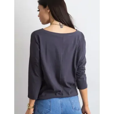 Bluza libera cu grafit cu limita superioara (4691)