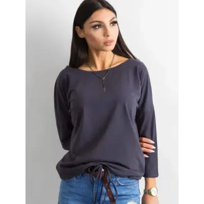 Bluza libera cu grafit cu limita superioara (4691)