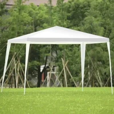3 x 3 m pliere pavilion partid cort cort cort grădină cu hering & vânt corzi Alb