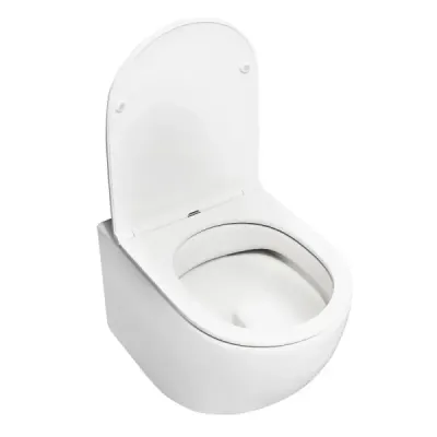 Perete agățat WC Ceramic Wall WC alb cu scaun de toaletă Dual-Spülsystem