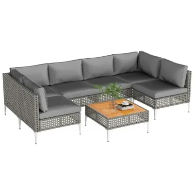 Lounge Mobila Outdoor Rattan Garden Lounge cu masă și pernă gratuit set de mobilier de grădină combinabil