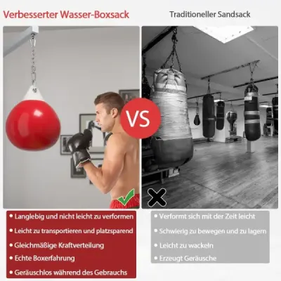 Ø45 cm Pungă de box 50 kg Punching sac cu lanț de metal reglabil Red