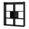 Raft de rezerva cu 7 cuburi Stand raft de depozitare 80 x 20 x 90 cm Negru