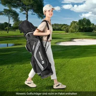 Pungă de golf sac de golf club cu 14 compartimente 9 buzunare sac de răcire Compartiment pantofi gri