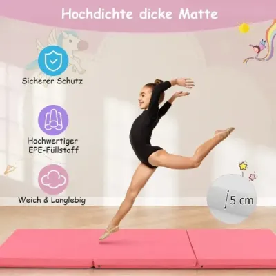 Preş de podea pliabil moale cu 2 mânere Non-alunecare gimnastică mat