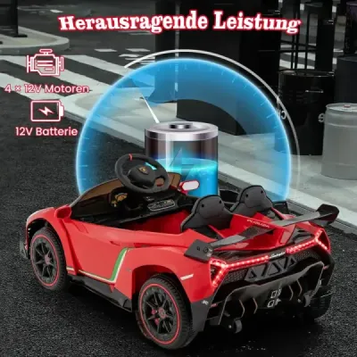 Copii Lamborghini masina electrica cu telecomandă și LED far & corn & muzica vehicul pentru copii Red