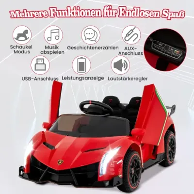 Copii Lamborghini masina electrica cu telecomandă și LED far & corn & muzica vehicul pentru copii Red