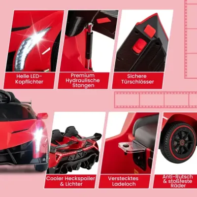 Copii Lamborghini masina electrica cu telecomandă și LED far & corn & muzica vehicul pentru copii Red
