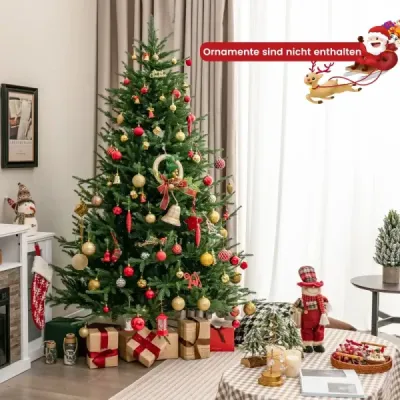 210 cm artificial pom de Crăciun iluminat copac pliabil de Crăciun cu 8 moduri de lumină copac artificial Crăciun verde