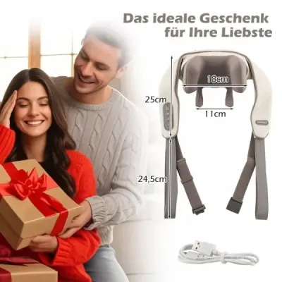 Neck & Shoulder Massager 4D Shiatsu Back Massager cu Beige profund ţesut