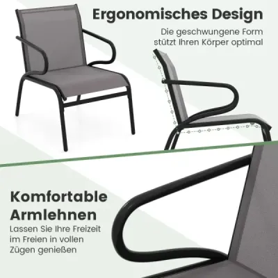 2 Set scaune de gradina Scaune Balcon cu tesatura Stmungsactive Scaune terasa pana la 150 kg incarcat